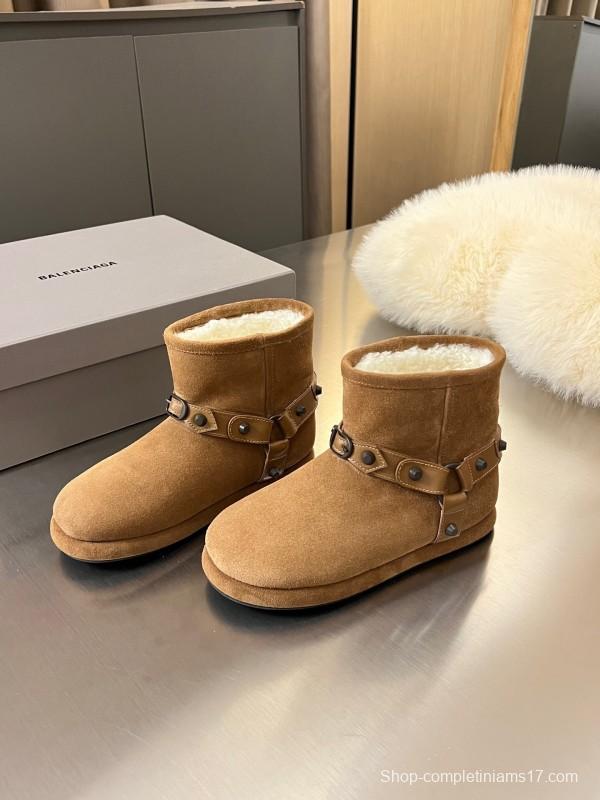 Balenciaga Fall Winter New Buckle Studded Snow Boots - LY00300