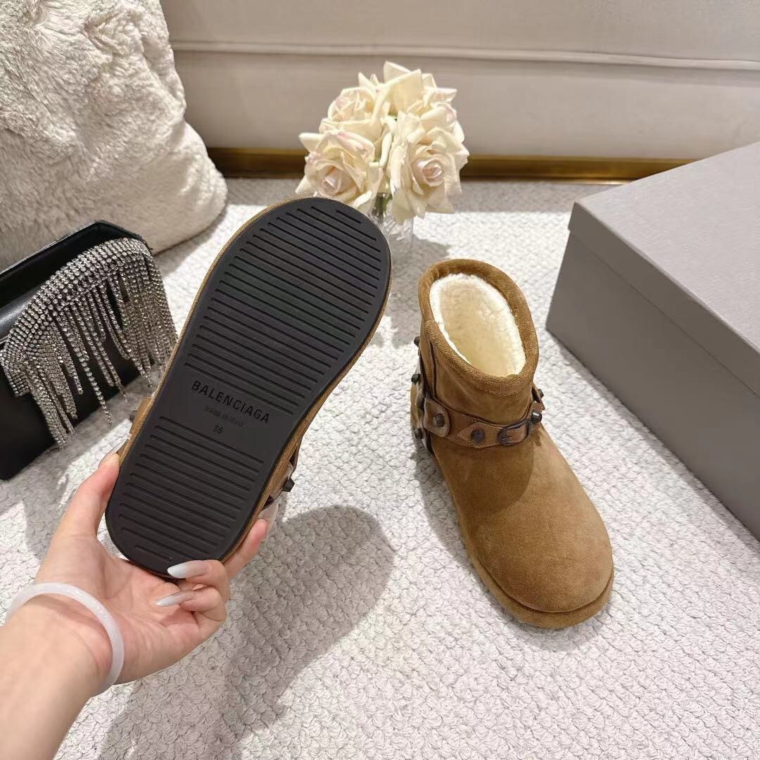 Balenciaga F022 Wool Short Boots Snow Boots - F022