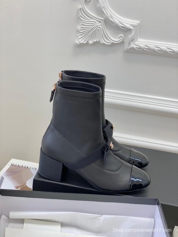 Chanel 2025/SS Autumn Winter Bow Mary Jane Ankle Boots - LY00320