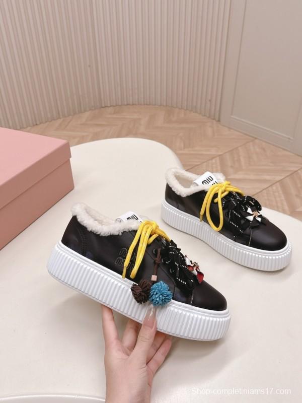 Miu Miu 3D Embroidered Platform Casual Shoes - LY00320/LY00340