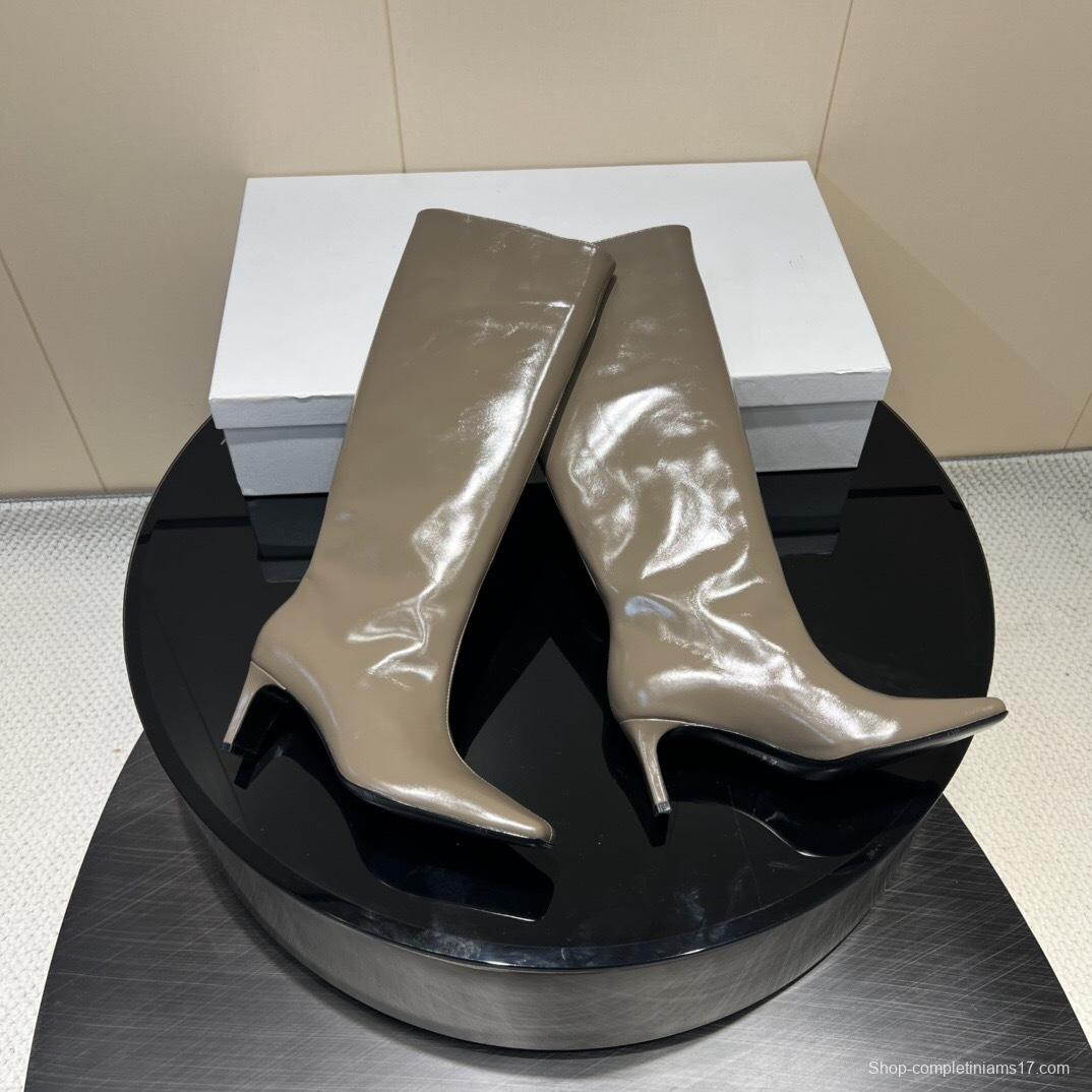 Khaite 2025/SS Square Toe Slip-On High Boots - KFY00490