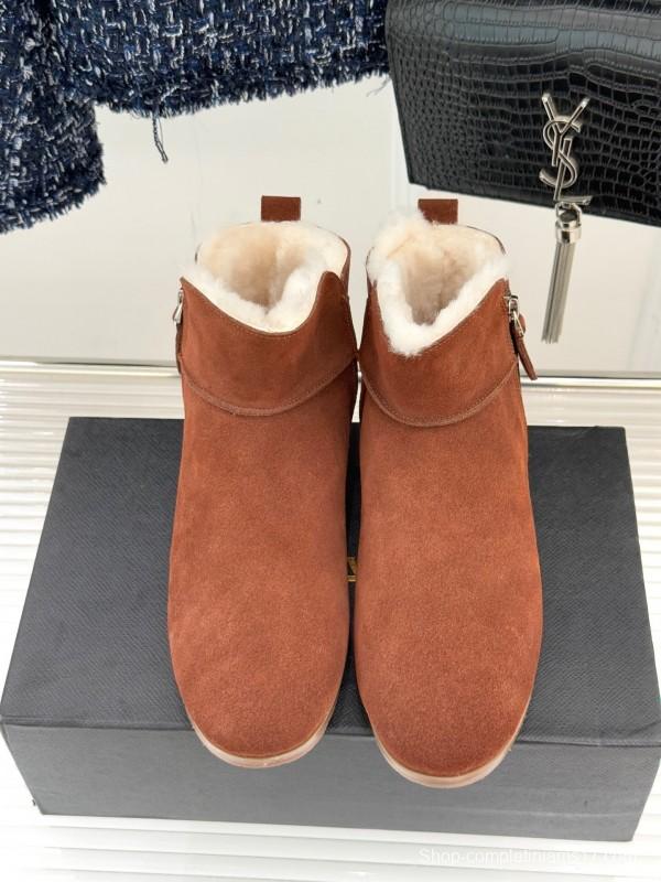 ALAIA Minimalist Side Zipper Retro Snow Boots - KFY00320