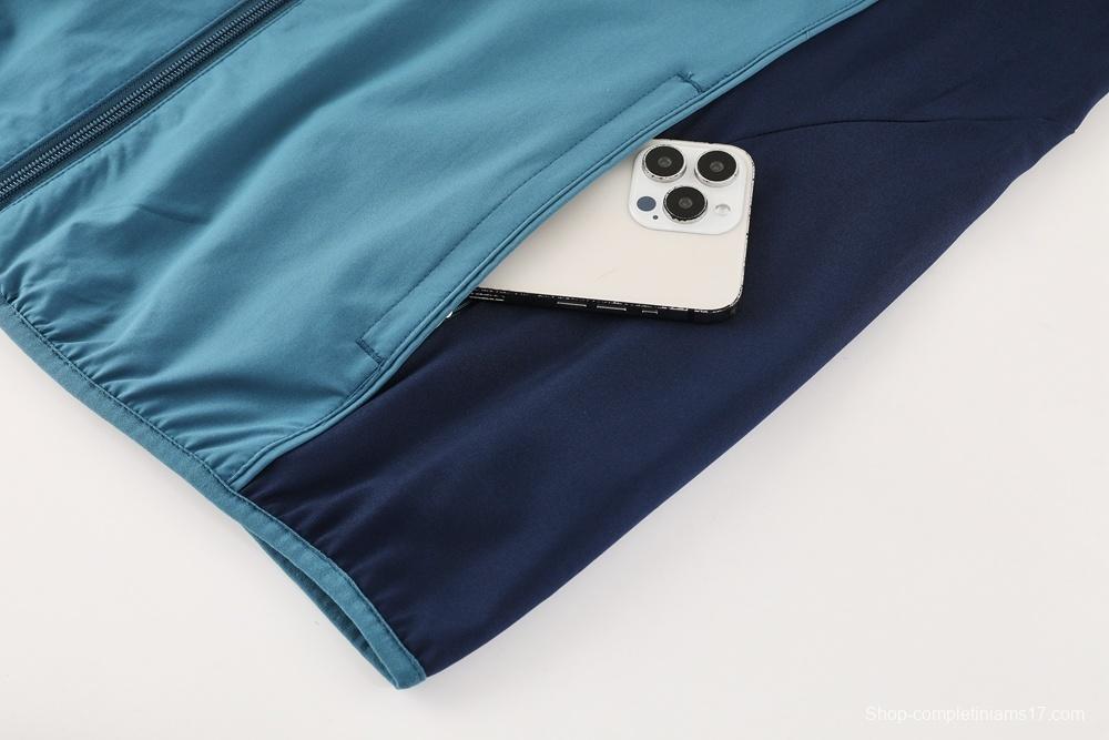 25/26 Arsenal Blue Half Zipper Jacket+Long Pants S-3XL