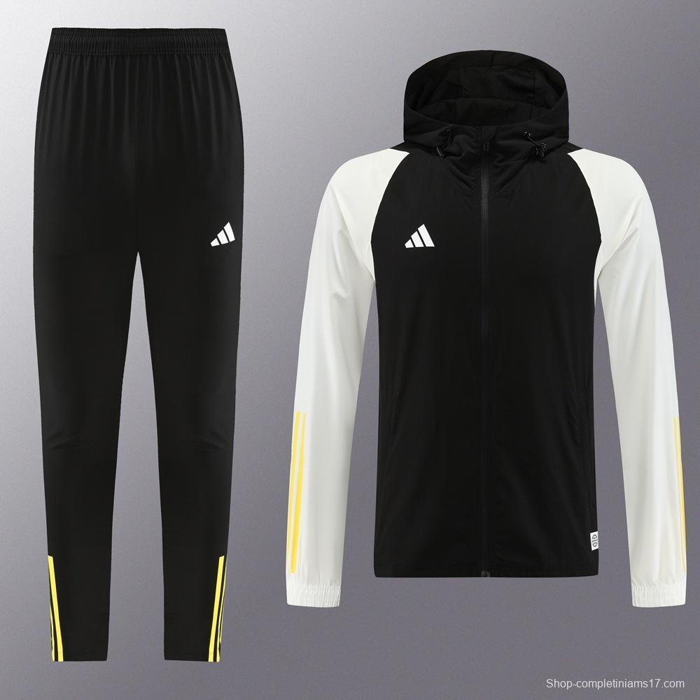2025 Adidas Black White Half Zipper Jacket+Long Pants S-2XL