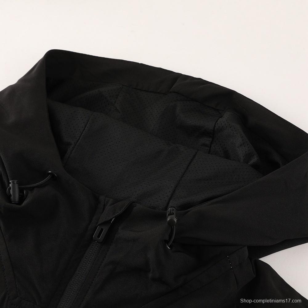 2025 Adidas Black White Half Zipper Jacket+Long Pants S-2XL