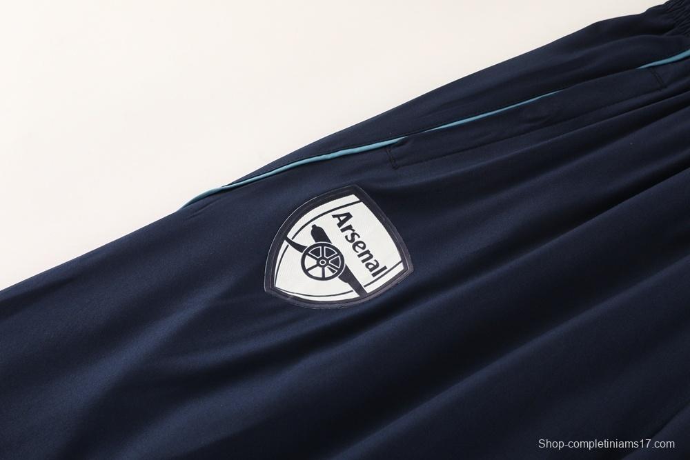 25/26 Arsenal Blue Half Zipper Jacket+Long Pants S-3XL
