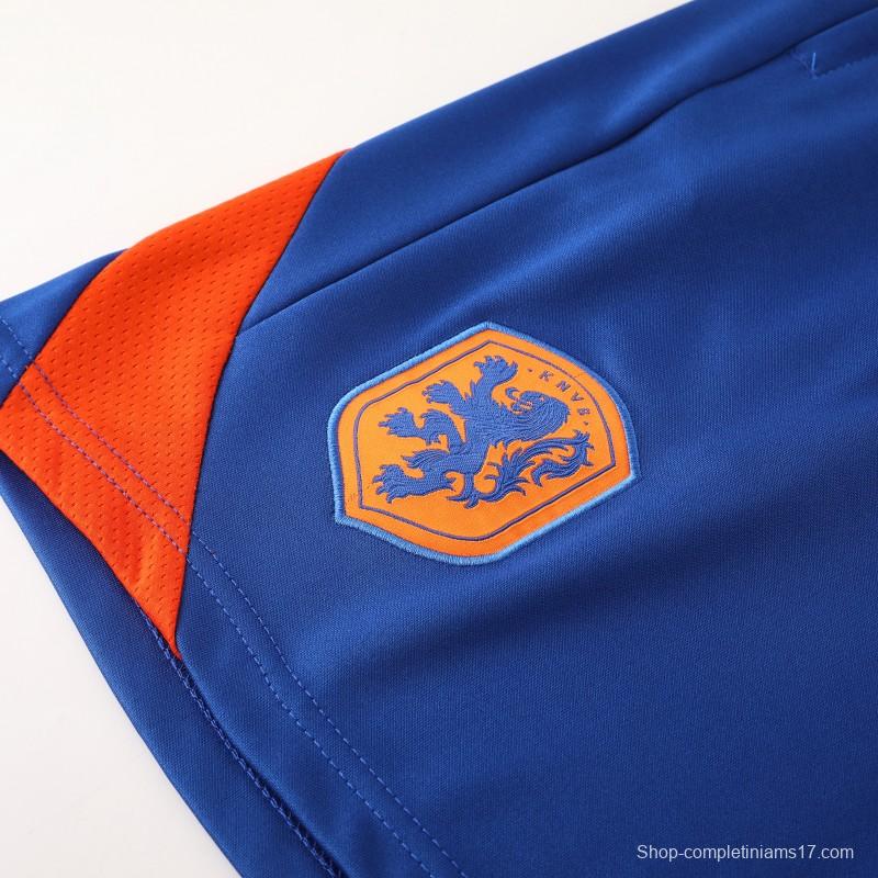 2025 Netherlands Blue Short Sleeve+Soccer Shorts