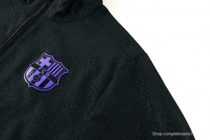 25/26 Barcelona Black S-3XL Half Zipper Jacket+Long Pants