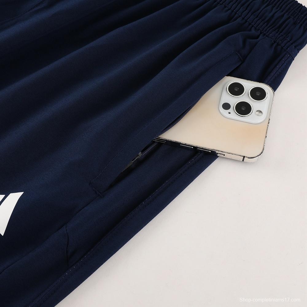 2025 Adidas Royal Blue Half Zipper Jacket+Long Pants S-2XL