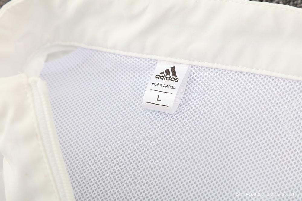 25/26 Manchester United White S-3XL Half Zipper Jacket+Long Pants