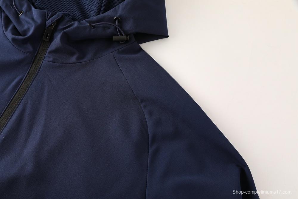 2025 Adidas Royal Blue Half Zipper Jacket+Long Pants S-2XL