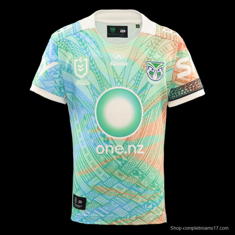 25/26 New Zealand Warriors Green with Māori Tribal Patterns Heritage Jersey