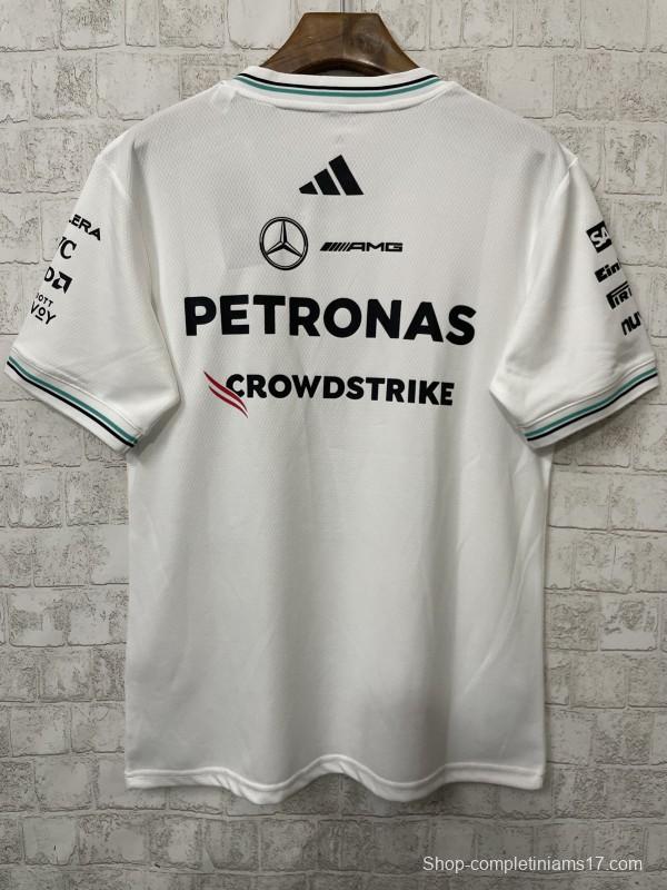 2026 F1 Mercedes-AMG Petronas F1 Team White with Teal and Black Trim Jersey