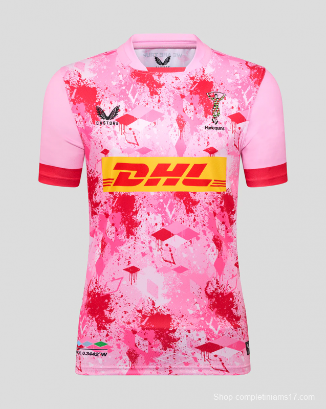 25/26 Harlequins Pink with Flamingo Splatter Pattern Jersey
