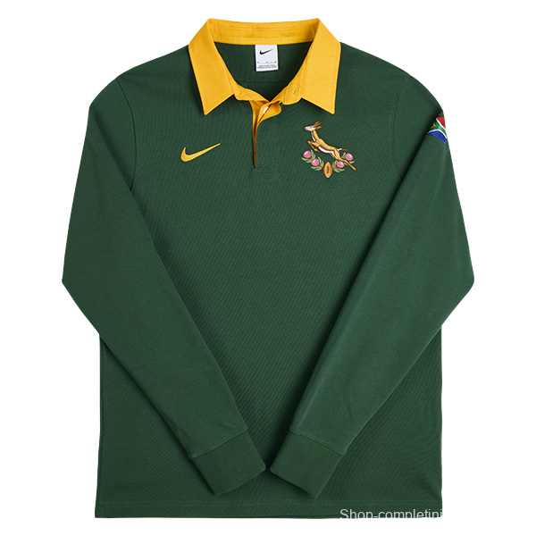 2026 South Africa Green Long Sleeve Polo Rugby Jersey