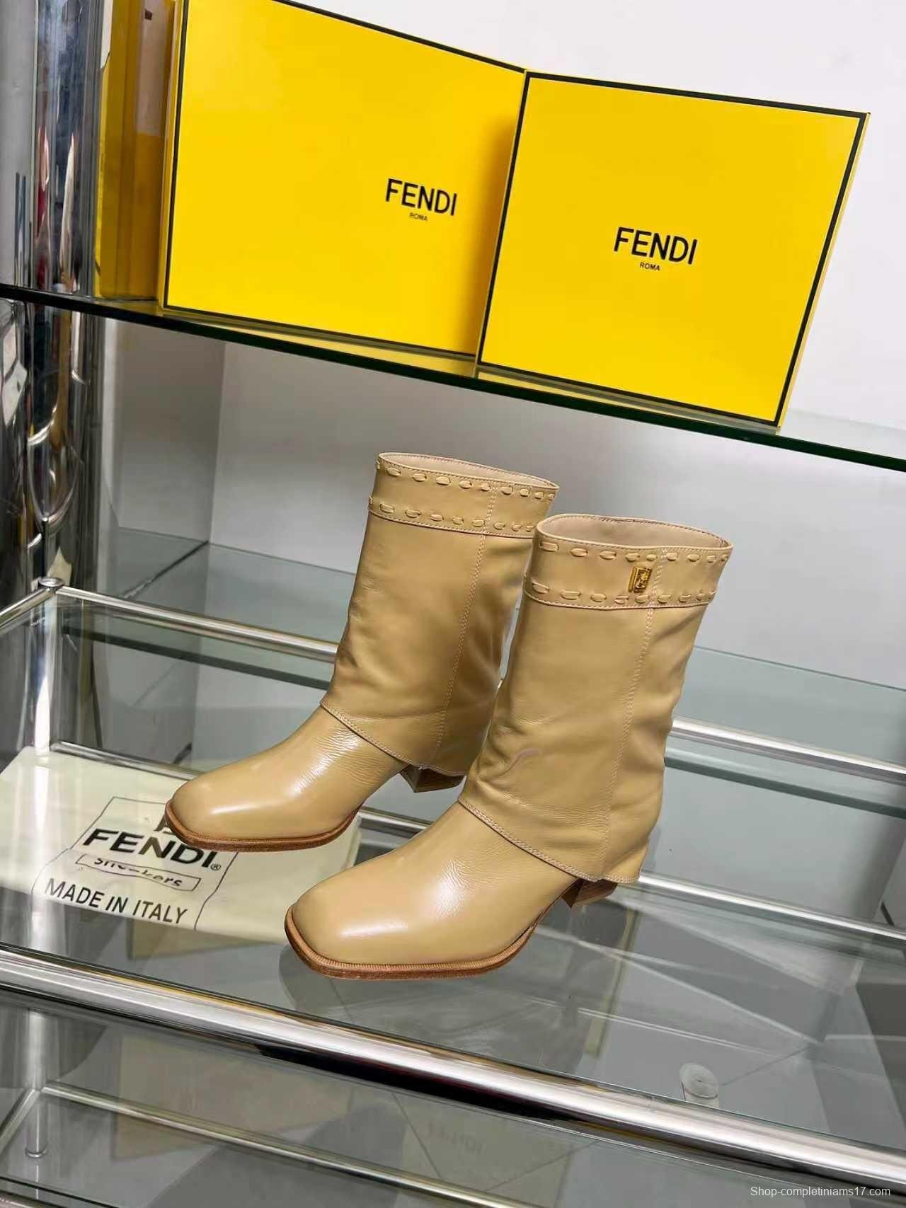 Fendi 2025 SS Straight-leg Boots with Wide Heel - LY00440/LY00510