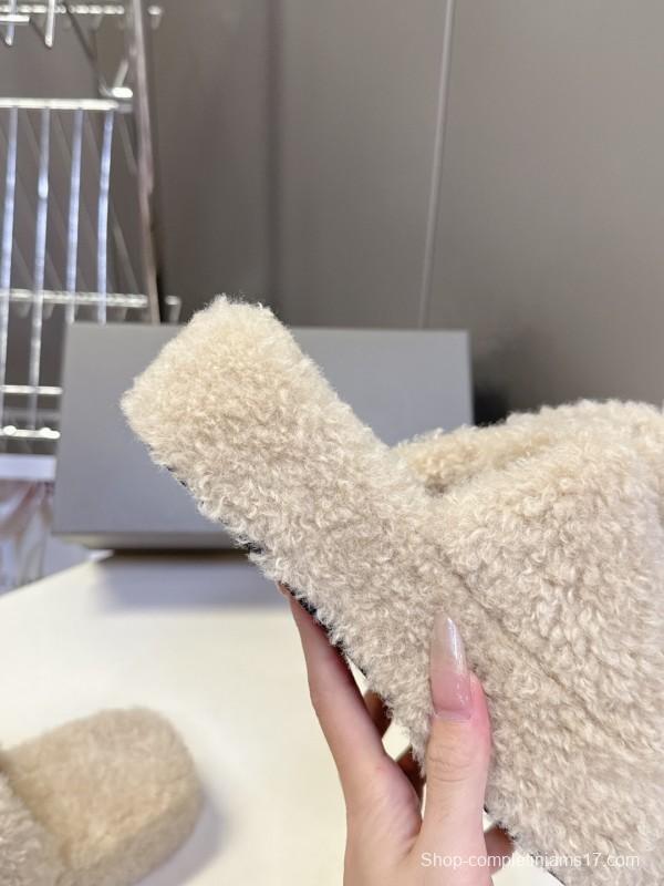 Balenciaga 2025 SS Couple Edition Coca-Cola Fur Slides - KFY00230