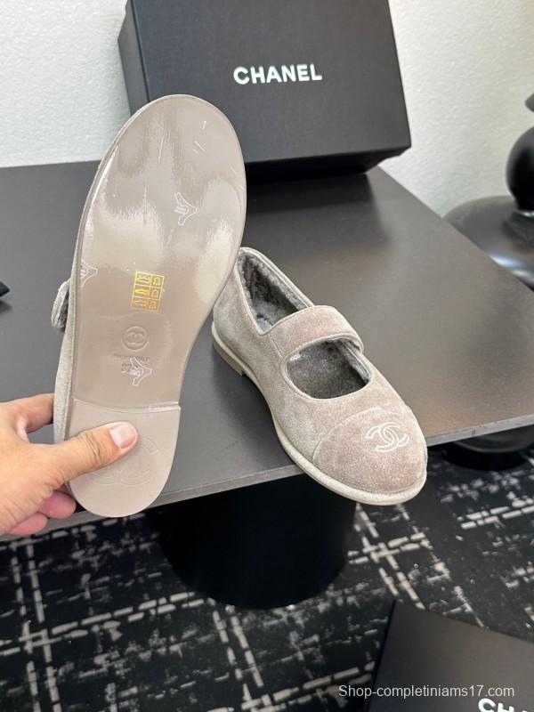 Chanel 2025/SS French Mary Jane Fur Shoes - AW25-MJ01