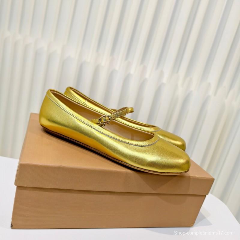 Gianvito Rossi Bohemian Style Flat Ballet Shoes with Simple Buckle Strap - LY00310