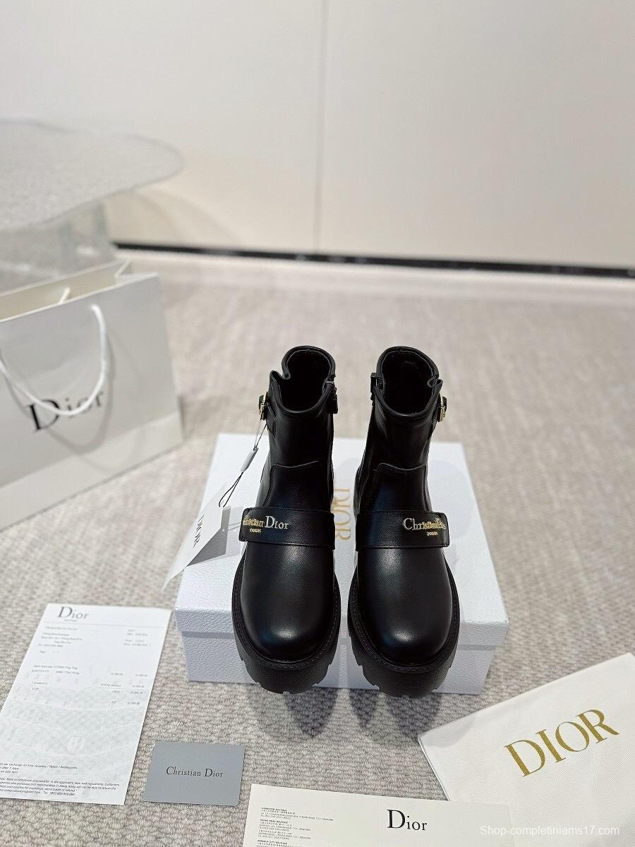 DIOR CHRONO Ankle Boots with CD Logo and Branded Zipper - LY00340