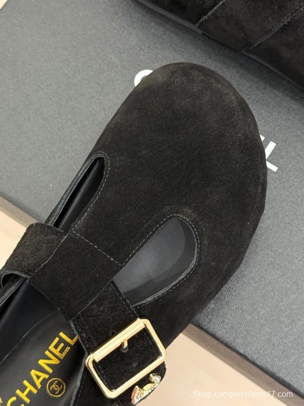 Chanel 2025 SS Minimalist Retro Birkenstock Sandals Half-Slip - KFY00280