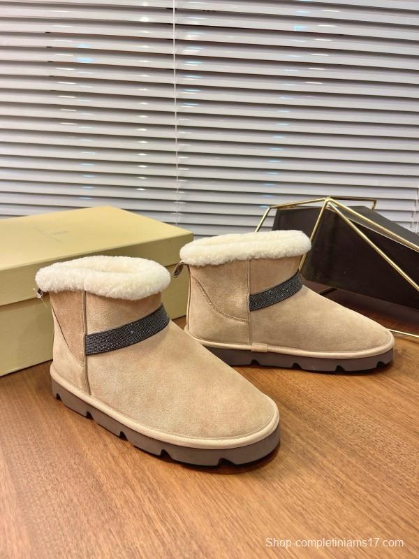 Brunello Cucinelli Winter New Snow Boots Lamb Fur Buns Boots - AS00350