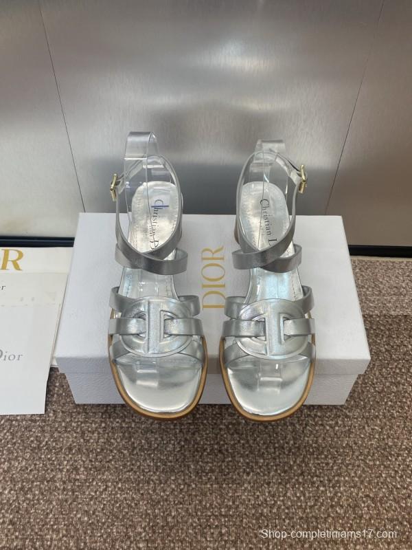 Dior D-Club Jelly Color Hollow Layered Cross Strap Mid Heel Women Shoes - KFY00290