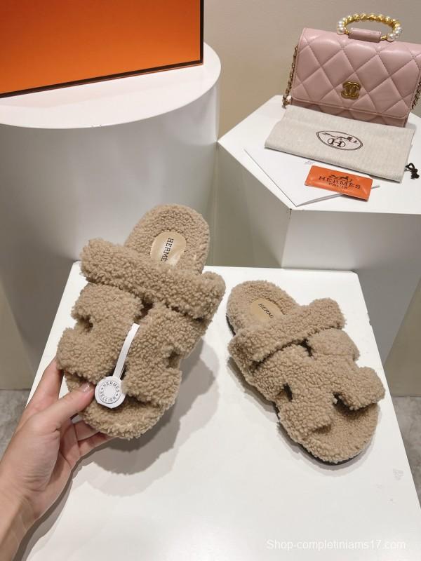 H Love Erjiu Full Fur Slippers Granule Fur Style - LY00300