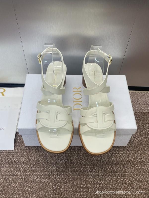 Dior D-Club Jelly Color Hollow Layered Cross Strap Mid Heel Women Shoes - KFY00290