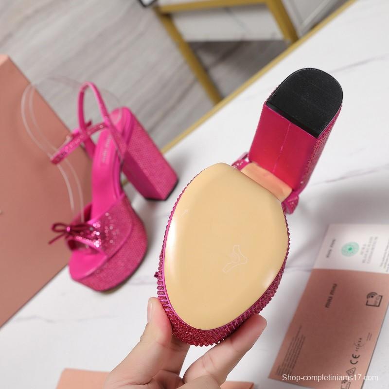 MIUMIU Bling Crystal Sandals with Swarovski Elements - KFY00340