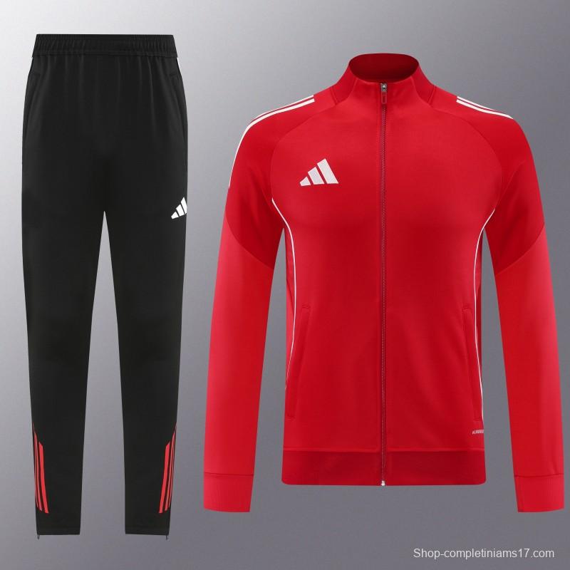 2025 Adidas Red Full Zipper Jacket+Long Pants