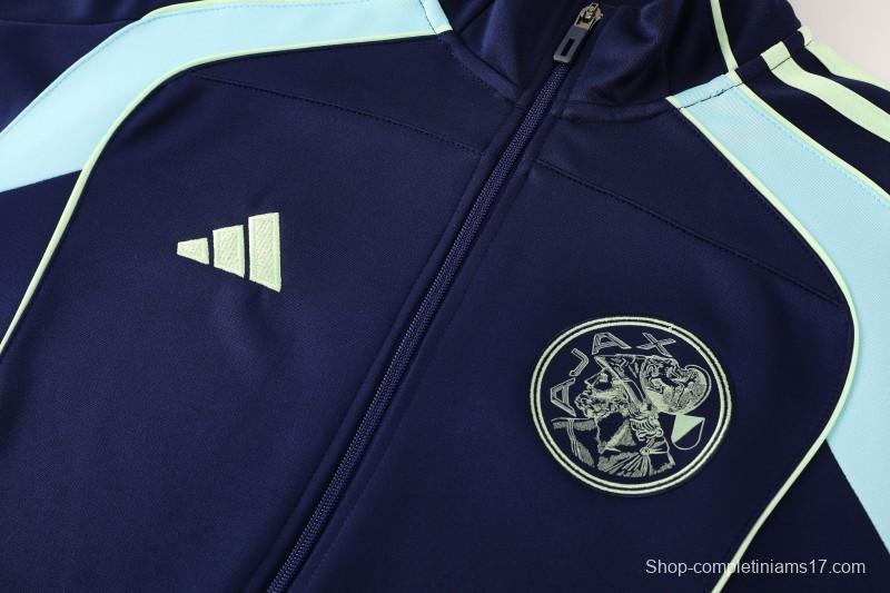 25/26 Ajax Amsterdam Navy Blue Full zipper Jacket Tracksuit+ long pants