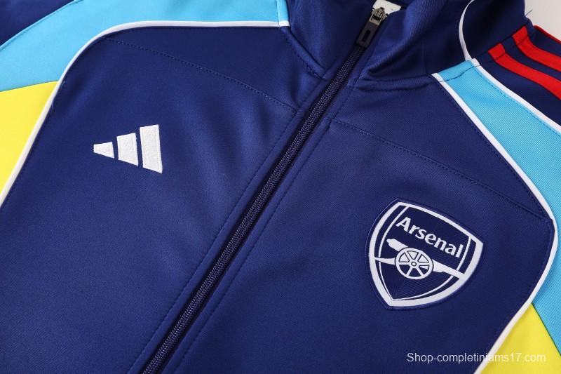 25/26 Arsenal FC Royal Blue Full zipper Jacket Tracksuit+ long pants