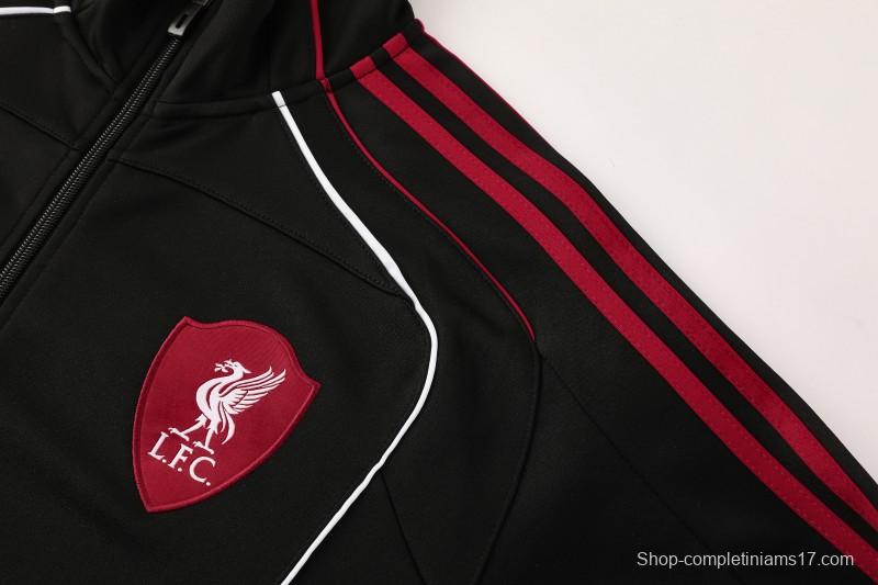 25/26 Liverpool FC Black  Full zipper Jacket Tracksuit+ long pants