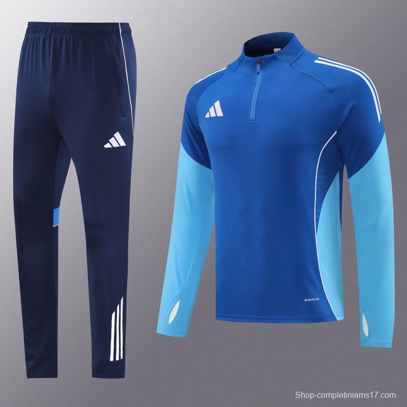 25/26  Adidas Royal Blue/Sky Blue Full zipper Jacket Tracksuit+ long pants