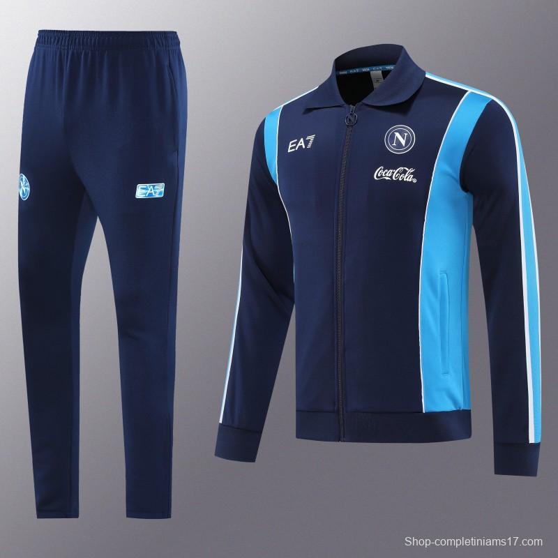25/26 SSC Napoli Navy Blue  Full zipper Jacket Tracksuit+ long pants