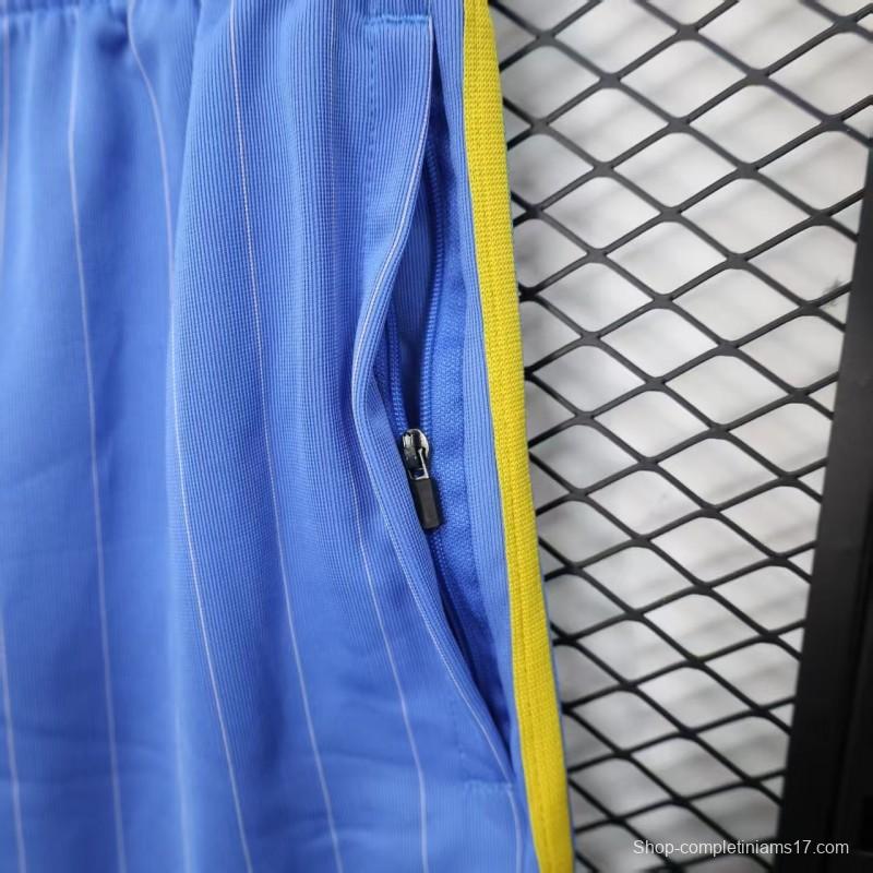 Retro Player Version  1990/91 Manchester United Third Sky Blue with Pinstripe Pattern Shorts