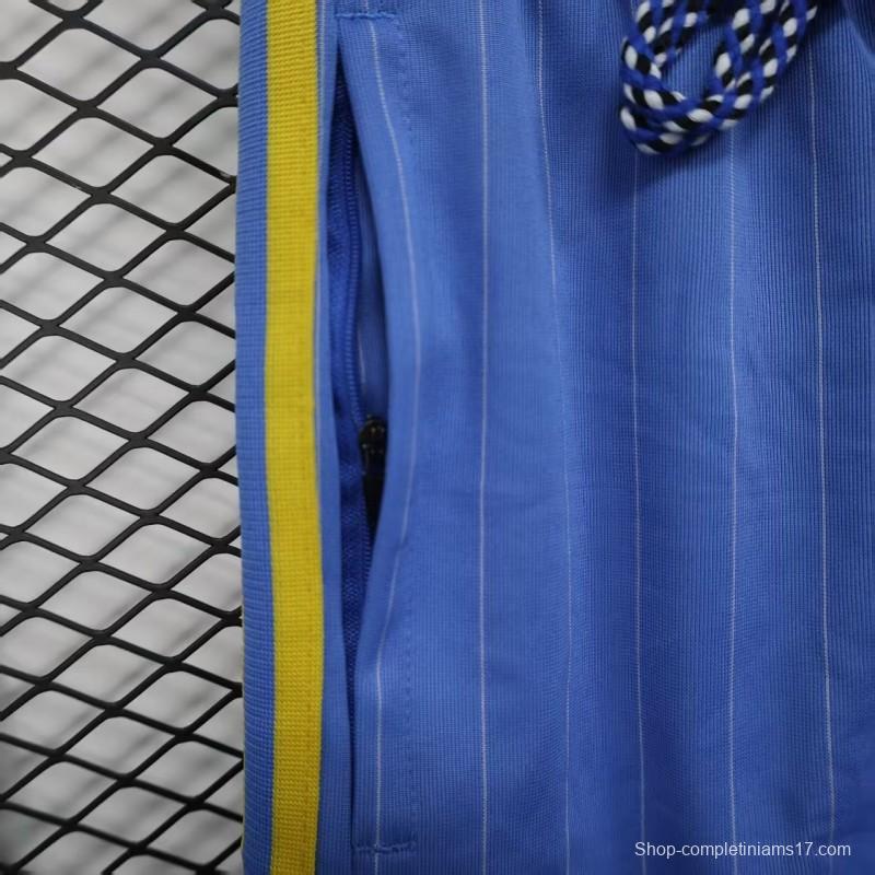 Retro Player Version  1990/91 Manchester United Third Sky Blue with Pinstripe Pattern Shorts