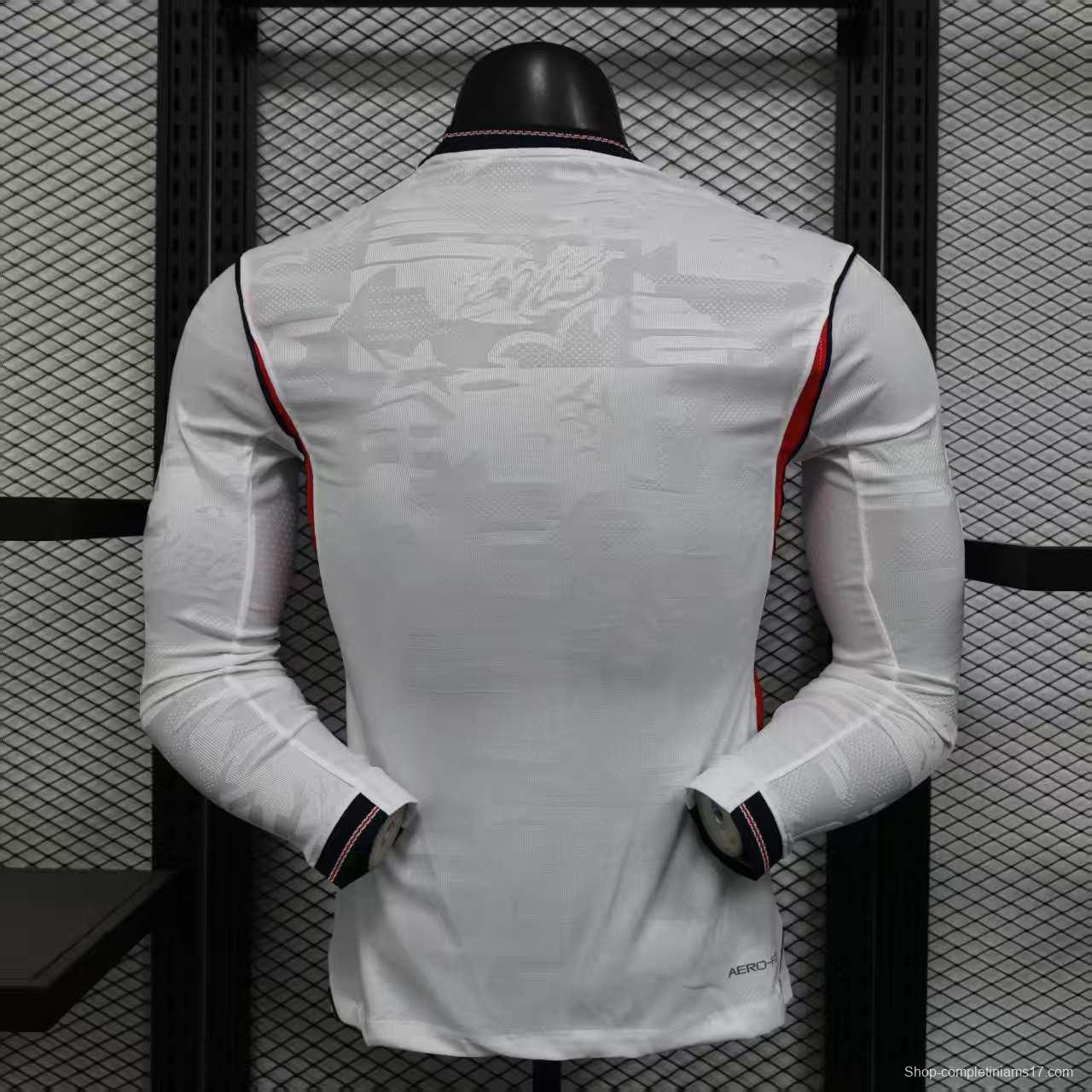 25/26 Player Version  England Home Long Sleeve Jersey