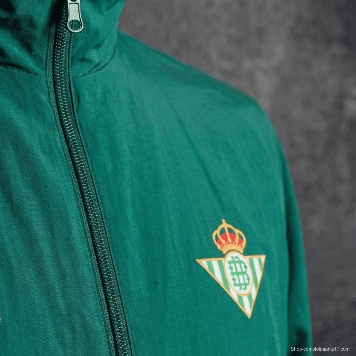 2026 Real Betis Green And Yellow  Reversible Full Zipper Jacket