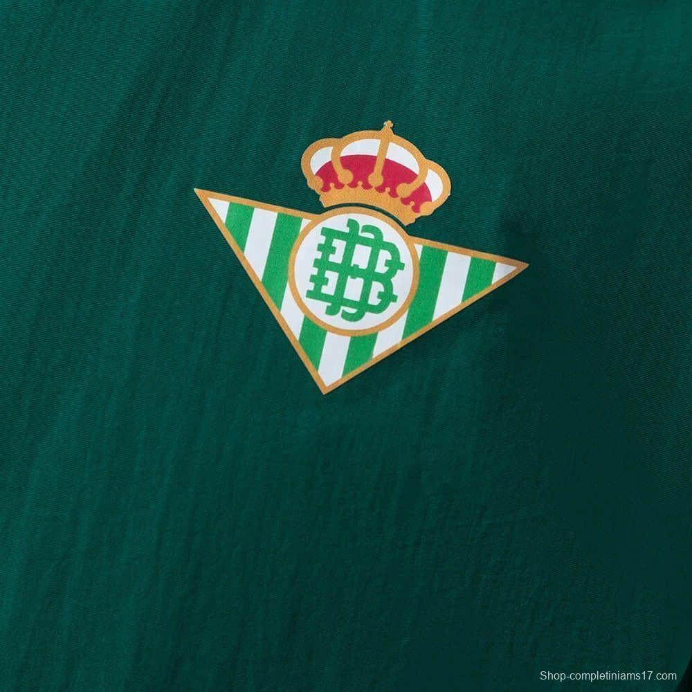 2026 Real Betis Green And Yellow  Reversible Full Zipper Jacket