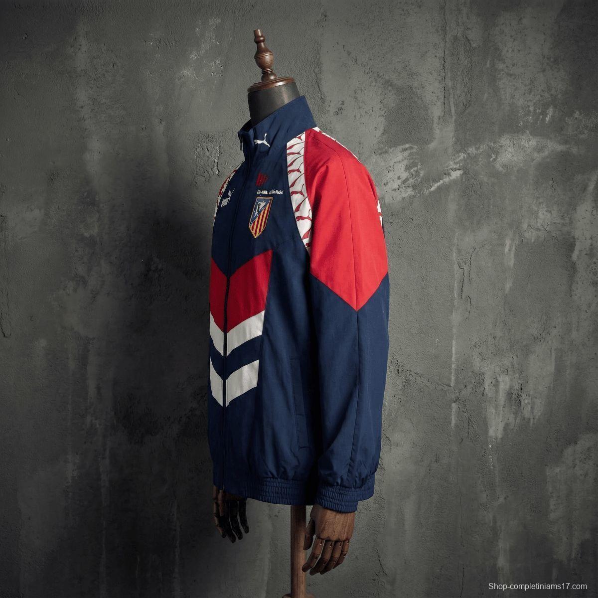 1996/97 Vintage Style Atletico Madrid Black Jacket Windbreaker