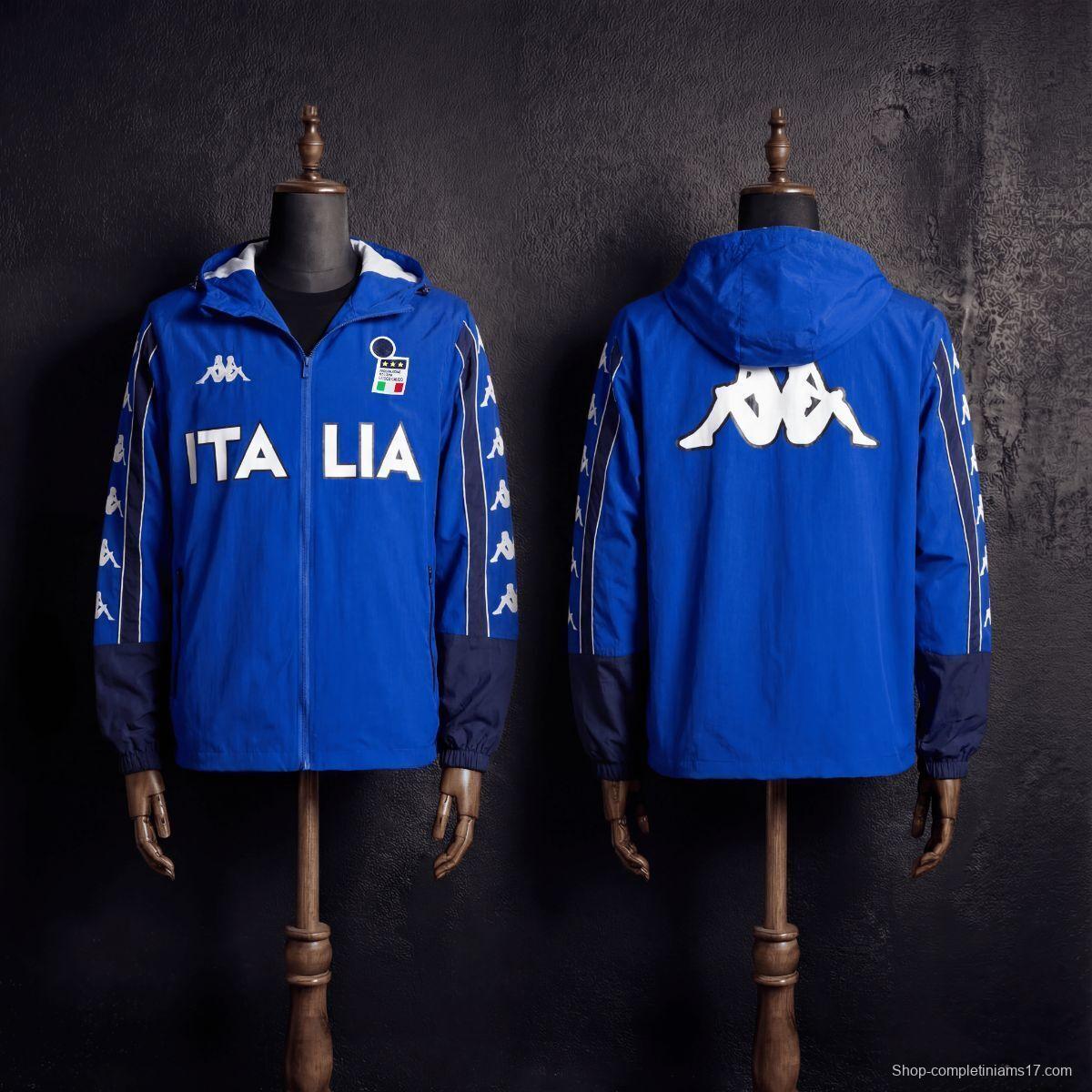 1998 Vintage Style Italy Blue Jacket Windbreaker