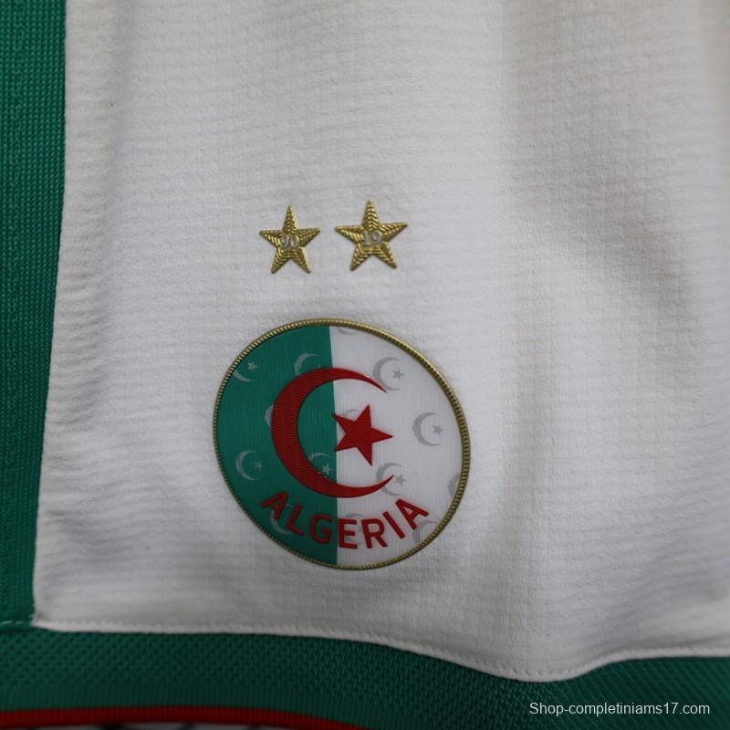 2026 Player Version Algeria White with Green Side Stripes Shorts