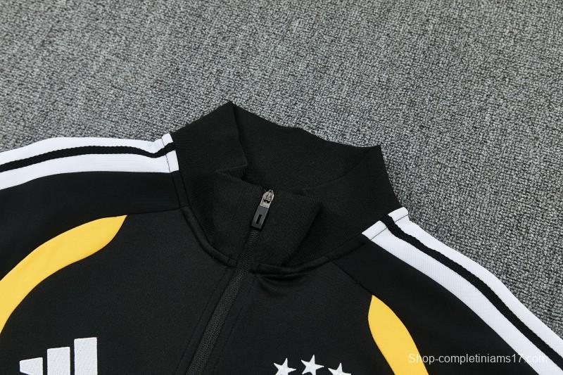 26/27 Germany  Black Full Zipper Jacket Tracksuit + Long Pants