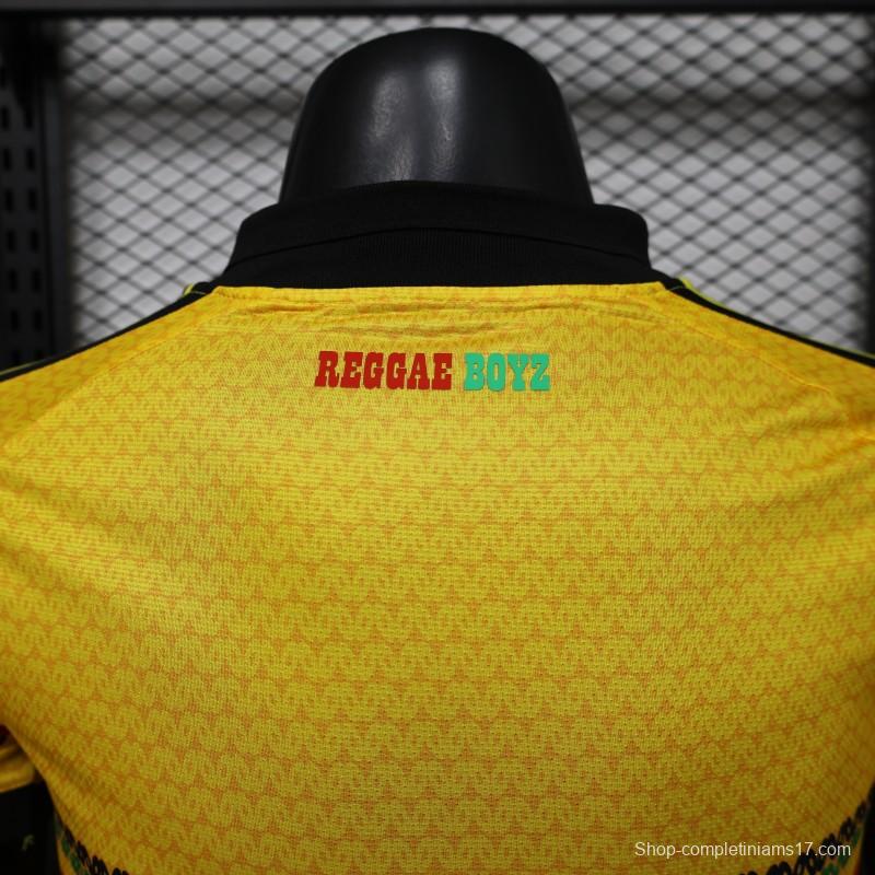 Player Version 2027 Jamaica Home Yellow with Reggae Stripe Jersey