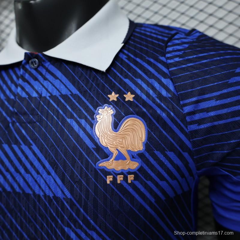 Player Version 2026 France Blue with Diagonal Stripe Pattern Special Edition Jersey