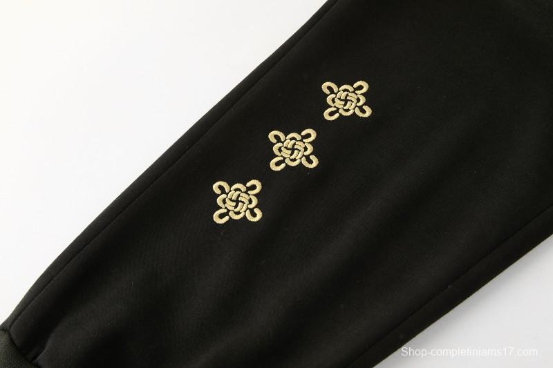 26/27 Manchester United Black Pullover Hooded Tracksuit + Long Pants