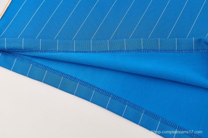 26/27 Real Madrid  Blue Pinstripe  Short Sleeve+Soccer Shorts
