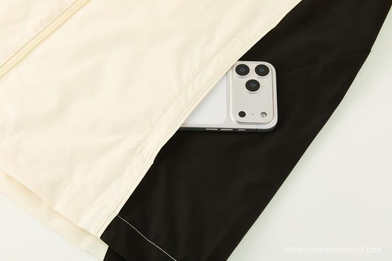 26/27 Liverpool Cream Full Zipper Hooded Jacket Tracksuit + Black Long Pants